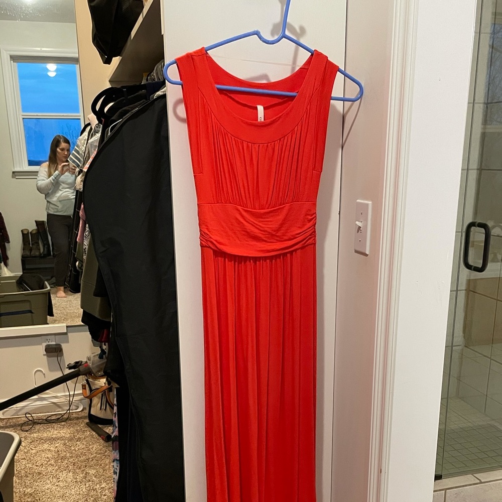 Dark coral Maxi dress- worn once